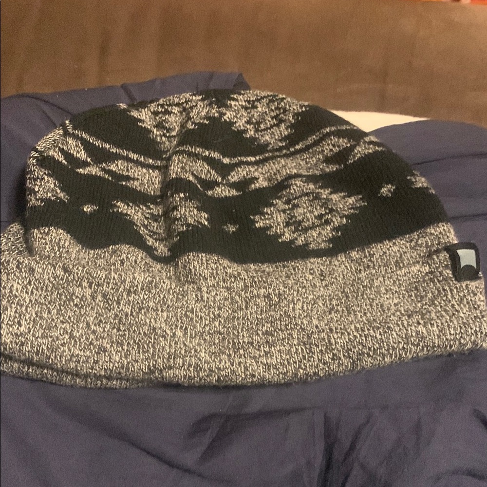 Black and Gray Patterned Beanie